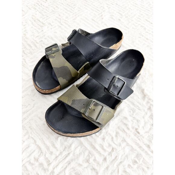 Birkenstock Arizona Split Birko-Flor Sandals Black Desert Soil Camo Narrow main image 7